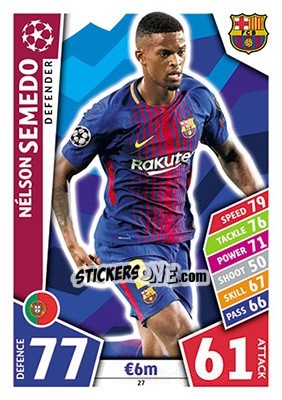 Sticker Nélson Semedo - UEFA Champions League 2017-2018. Match Attax - Topps