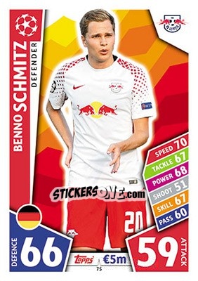 Sticker Benno Schmitz - UEFA Champions League 2017-2018. Match Attax - Topps