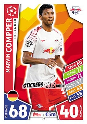 Sticker Marvin Compper - UEFA Champions League 2017-2018. Match Attax - Topps