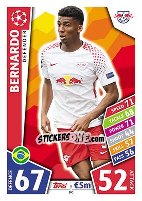Sticker Bernardo - UEFA Champions League 2017-2018. Match Attax n. 80 - Topps