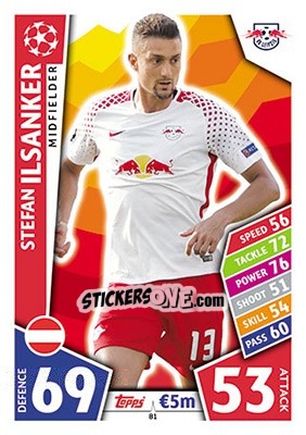 Sticker Stefan Ilsanker - UEFA Champions League 2017-2018. Match Attax n. 81 - Topps