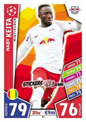 Sticker Naby Keita - UEFA Champions League 2017-2018. Match Attax n. 82 - Topps