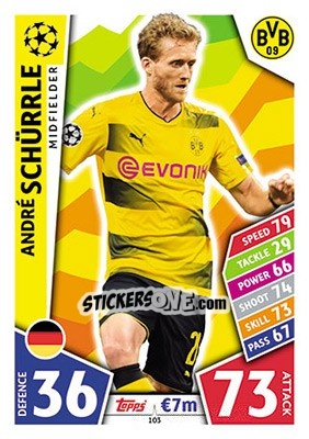 Sticker André Schürrle - UEFA Champions League 2017-2018. Match Attax - Topps