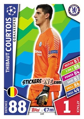 Sticker Thibaut Courtois - UEFA Champions League 2017-2018. Match Attax n. 110 - Topps
