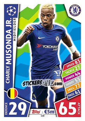 Sticker Charly Musonda Jr. - UEFA Champions League 2017-2018. Match Attax - Topps