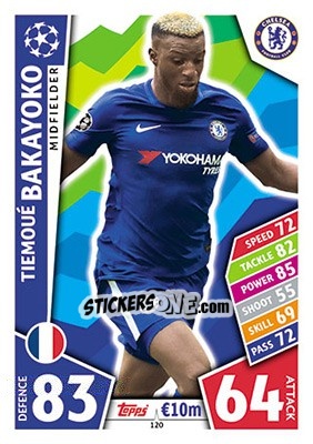 Sticker Thimoué Bakayoko - UEFA Champions League 2017-2018. Match Attax n. 120 - Topps