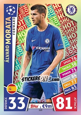 Figurina Álvaro Morata - UEFA Champions League 2017-2018. Match Attax - Topps