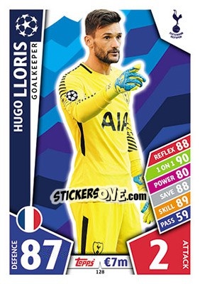 Sticker Hugo Lloris - UEFA Champions League 2017-2018. Match Attax - Topps