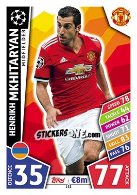 Sticker Henrikh Mkhitaryan - UEFA Champions League 2017-2018. Match Attax n. 153 - Topps