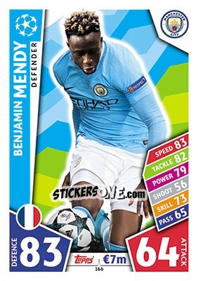Sticker Benjamin Mendy - UEFA Champions League 2017-2018. Match Attax n. 166 - Topps