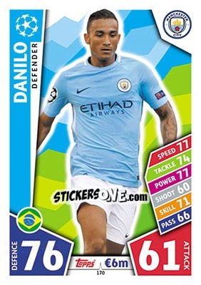 Sticker Danilo - UEFA Champions League 2017-2018. Match Attax - Topps