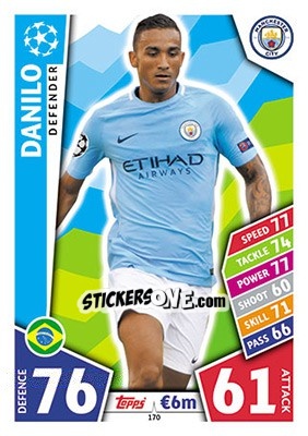 Sticker Danilo - UEFA Champions League 2017-2018. Match Attax n. 170 - Topps