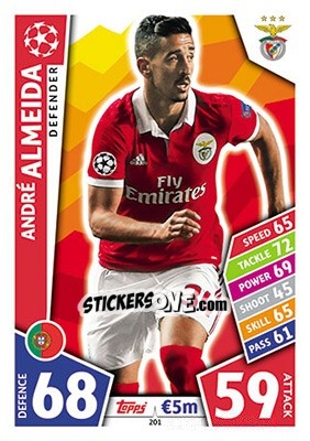 Sticker André Almeida - UEFA Champions League 2017-2018. Match Attax - Topps