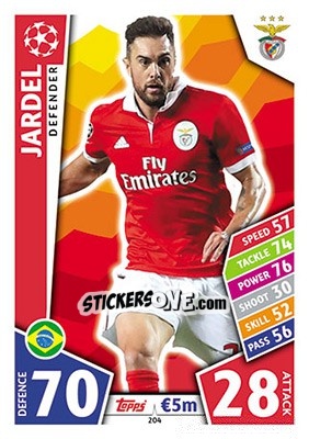 Sticker Jardel - UEFA Champions League 2017-2018. Match Attax n. 204 - Topps