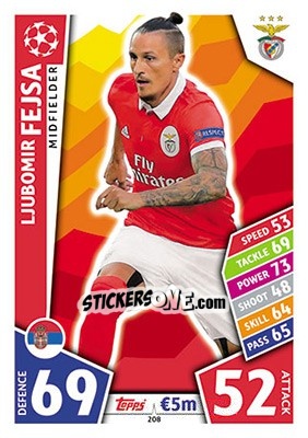 Sticker Ljubomir Fejsa - UEFA Champions League 2017-2018. Match Attax n. 208 - Topps