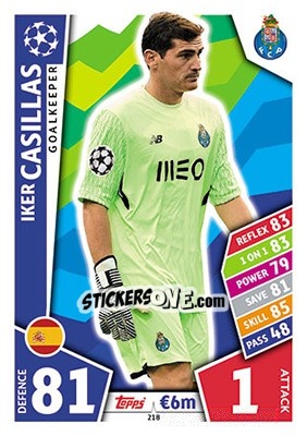Sticker Iker Casillas - UEFA Champions League 2017-2018. Match Attax - Topps