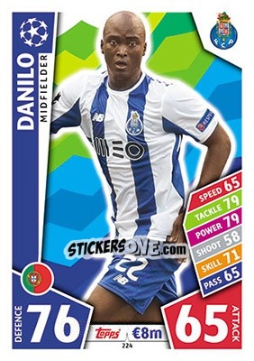 Sticker Danilo Pereira - UEFA Champions League 2017-2018. Match Attax - Topps