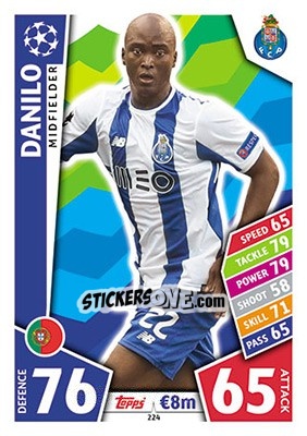 Cromo Danilo Pereira - UEFA Champions League 2017-2018. Match Attax - Topps