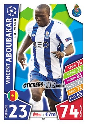 Sticker Vincent Aboubakar - UEFA Champions League 2017-2018. Match Attax - Topps