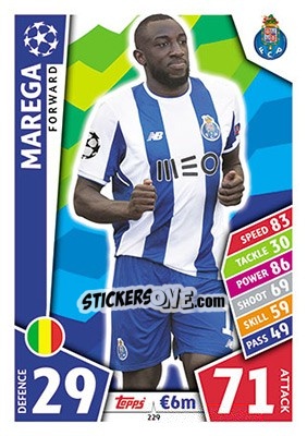 Sticker Marega - UEFA Champions League 2017-2018. Match Attax n. 229 - Topps