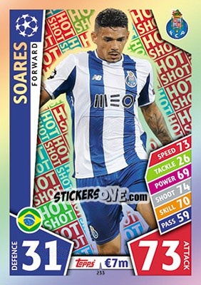 Sticker Soares - UEFA Champions League 2017-2018. Match Attax n. 233 - Topps
