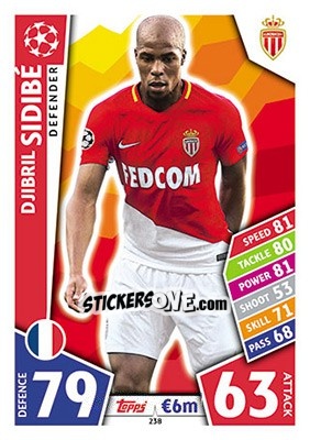 Sticker Djibril Sidibé - UEFA Champions League 2017-2018. Match Attax n. 238 - Topps