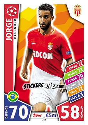 Sticker Jorge - UEFA Champions League 2017-2018. Match Attax - Topps