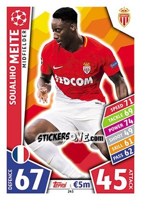 Sticker Soualiho Meite - UEFA Champions League 2017-2018. Match Attax n. 245 - Topps