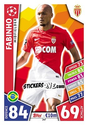 Sticker Fabinho - UEFA Champions League 2017-2018. Match Attax n. 247 - Topps