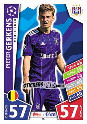 Sticker Pieter Gerkens - UEFA Champions League 2017-2018. Match Attax n. 282 - Topps