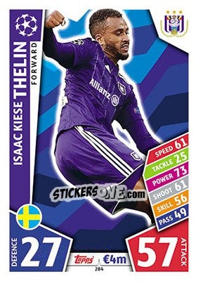 Sticker Isaac Kiese Thelin - UEFA Champions League 2017-2018. Match Attax n. 284 - Topps