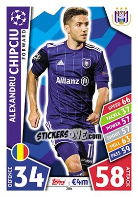 Sticker Alexandru Chipciu - UEFA Champions League 2017-2018. Match Attax n. 286 - Topps