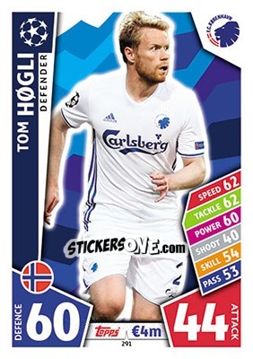 Sticker Tom Høgli - UEFA Champions League 2017-2018. Match Attax - Topps