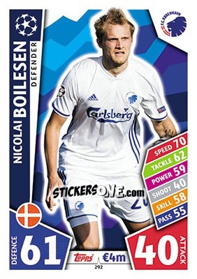 Sticker Nicolai Boilesen - UEFA Champions League 2017-2018. Match Attax - Topps