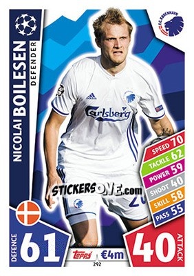 Cromo Nicolai Boilesen - UEFA Champions League 2017-2018. Match Attax - Topps