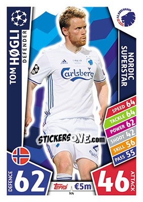 Sticker Tom Høgli - UEFA Champions League 2017-2018. Match Attax n. N4 - Topps