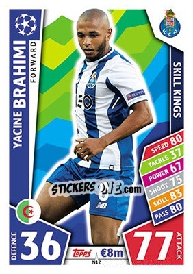 Sticker Yacine Brahimi - UEFA Champions League 2017-2018. Match Attax n. N12 - Topps