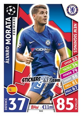 Sticker Álvaro Morata - UEFA Champions League 2017-2018. Match Attax n. NS5 - Topps
