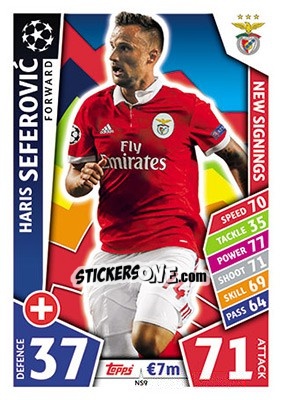 Sticker Haris Seferovic - UEFA Champions League 2017-2018. Match Attax n. NS9 - Topps