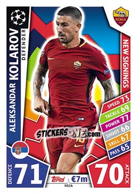 Sticker Aleksandar Kolarov - UEFA Champions League 2017-2018. Match Attax n. NS14 - Topps