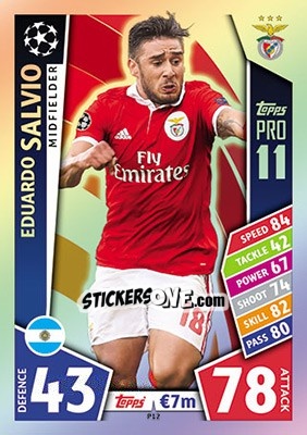 Sticker Eduardo Salvio - UEFA Champions League 2017-2018. Match Attax n. P12 - Topps