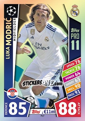 Sticker Luka Modric - UEFA Champions League 2017-2018. Match Attax n. P17 - Topps