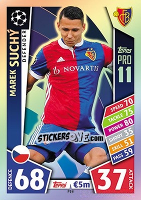 Sticker Marek Suchý - UEFA Champions League 2017-2018. Match Attax n. P18 - Topps