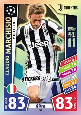 Sticker Claudio Marchisio - UEFA Champions League 2017-2018. Match Attax n. P21 - Topps
