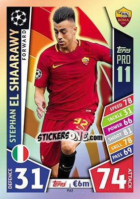 Sticker Stephan El Shaarawy - UEFA Champions League 2017-2018. Match Attax n. P22 - Topps