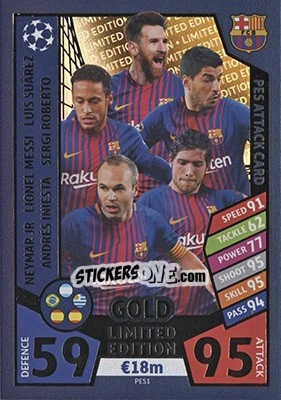 Sticker Neymar Jr / Lionel Messi / Luis Suarez / Andres Iniesta / Sergi Roberto