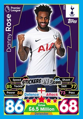 Sticker Danny Rose - English Premier League 2017-2018. Match Attax n. 295 - Topps