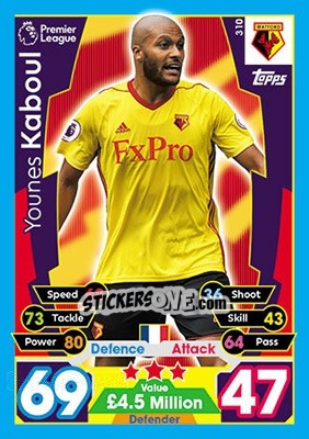 Sticker Younes Kaboul - English Premier League 2017-2018. Match Attax - Topps