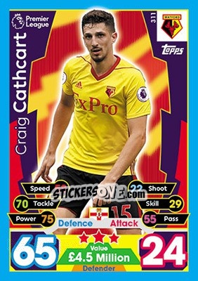 Figurina Craig Cathcart - English Premier League 2017-2018. Match Attax - Topps