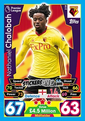 Sticker Nathaniel Chalobah - English Premier League 2017-2018. Match Attax - Topps